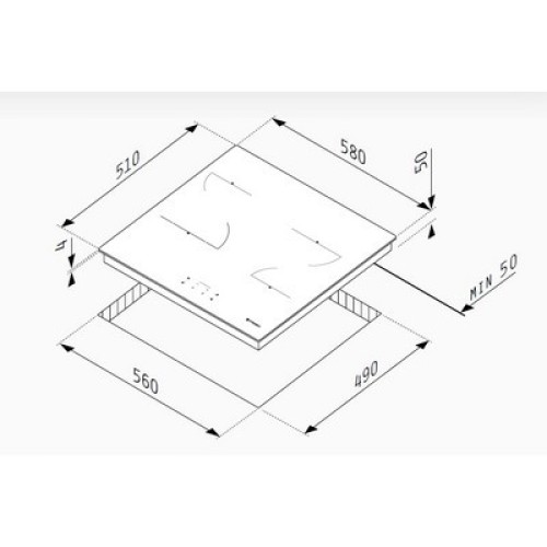 ΕΣΤΙΑ ΕΝΤΟΙΧ.ΑΥΤ.ΚΕΡΑΜ PYRAMIS PHC61410FMB (174020030) 4ΕΣΤΙΩΝ ΑΦΗΣ